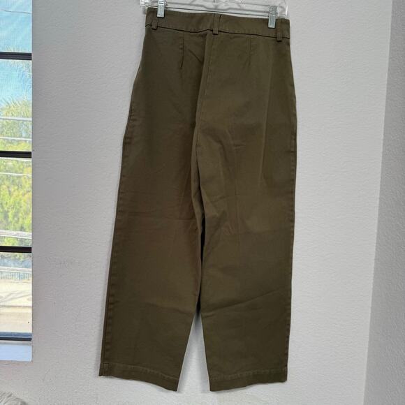YMC Market Trouser Pants Pleated Cropped High Waist Olive Size XS - Picture 3 of 6